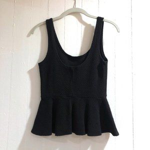 Anthropologie Ganni Black Peplum Top